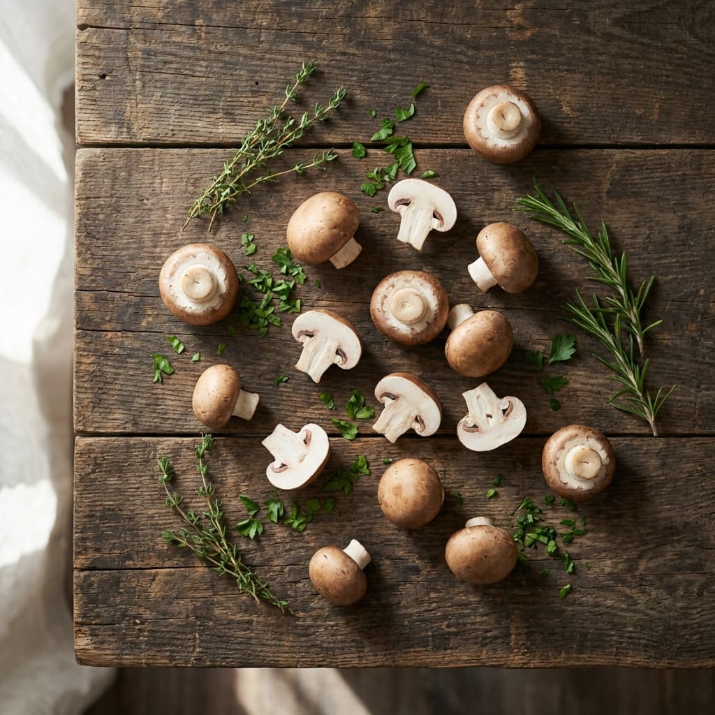Fresh Mushrooms Background
